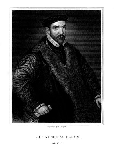 ニコラスベーコン卿、1826年、イギリスの政治家。 作： R. Cooper