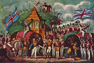 「ビルマ戦争: 「大海軍と軍事のメロドラマ」、1942 年 作： R. Cruikshank