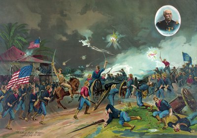 フィリピンのマラテの戦い、1898年7月31日の夜（クロモリト） 作： R. Hencke