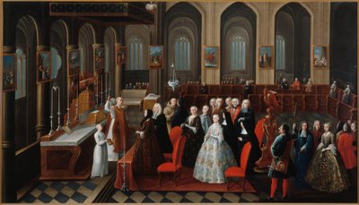 1742年、ポンタニーのロビネ夫妻の金婚式（油彩・カンヴァス） 作： R. Huet