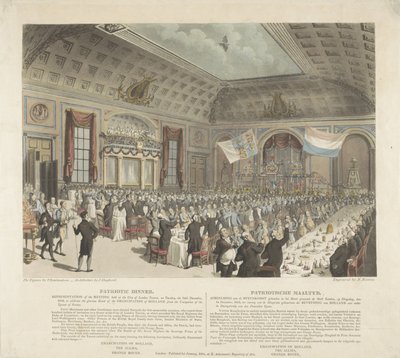 ロンドンでの愛国的な食事、1813 年 愛国的な夕食。 1813 年 12 月 14 日火曜日、シティ オブ ロンドン タバーンで開催された会議の代表者 (...) / 愛国的な食事。 City Lというホテルで開催された集いのイメージ 作： R. Reeves