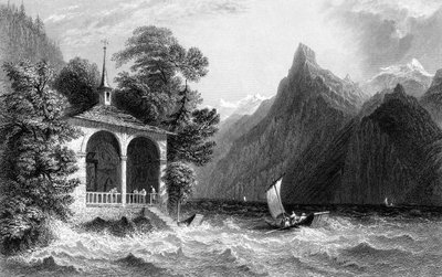 1836年にスイスのウリ湖にある礼拝堂に伝えます。 作： R. Wallis