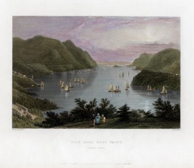 1837年、米国ウェストポイントから見たハドソン川。 作： R. Wallis
