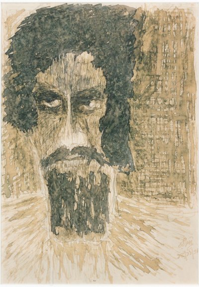 頭（紙にインク） 作： Rabindranath Tagore