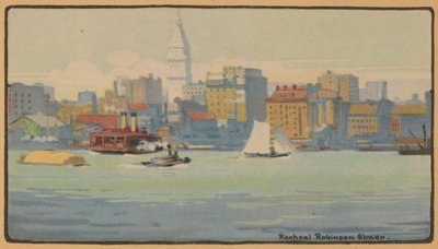34番街フェリーから見たニューヨーク、1914年。 作： Rachael Robinson Elmer