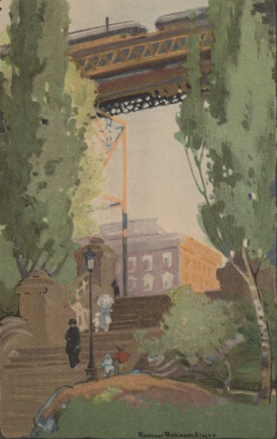 110丁目の高架鉄道、1914年。 作： Rachael Robinson Elmer