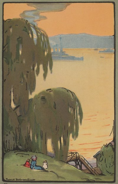 リバーサイド ドライブのハドソン、1914 年。 作： Rachael Robinson Elmer
