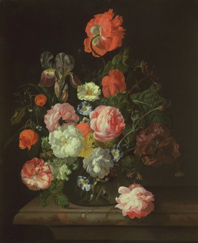 ガラスの花瓶を花します。 作： Rachel Ruysch