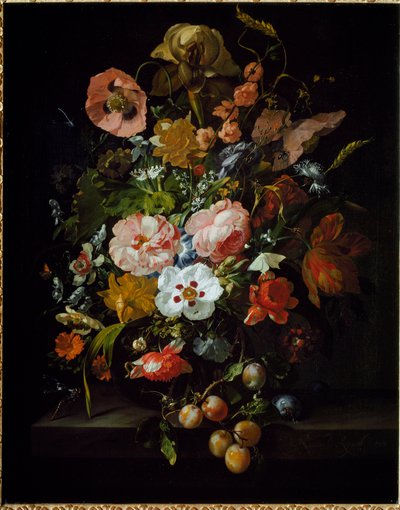 静物（油彩・キャンバス 作： Rachel Ruysch
