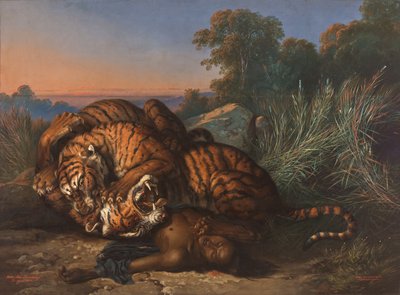 ジャワ人の死体をめぐってトラと戦う 作： Raden Ben Jaggia Saleh Syarif Bustaman