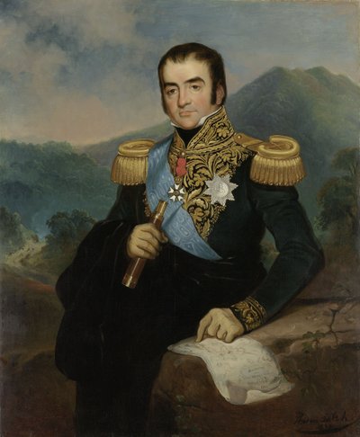 ヘルマンウィレムデンデルスの死後の肖像画 作： Raden Saleh