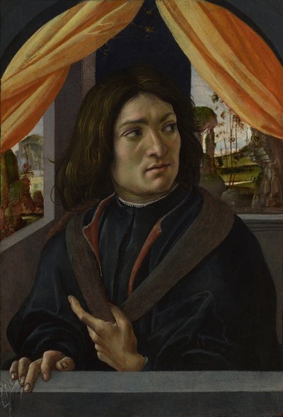男の肖像c。 1500 作： Raffaellino del Garbo