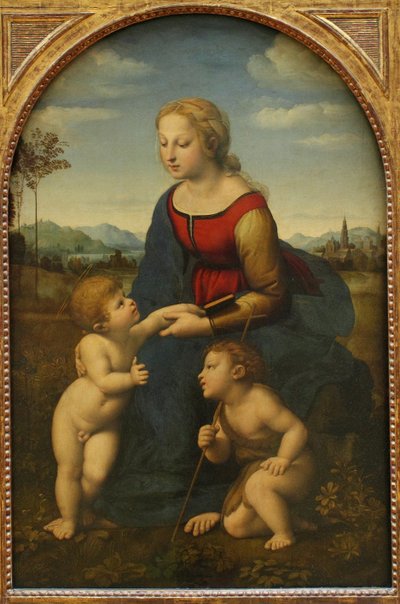 聖ヨハネと洗礼者マドンナと子ラベルジャルディニエール 作： Raffaello Sanzio Raphael