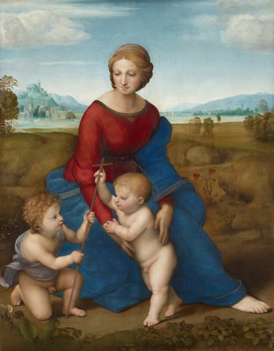牧草地のマドンナ、1506年頃 作： Raffaello Sanzio Raphael