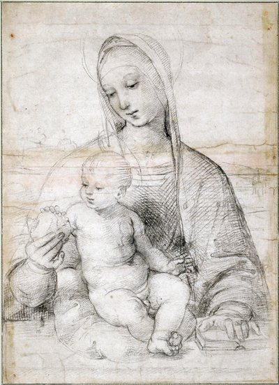 ザクロとマドンナ、c。 1504 作： Raffaello Sanzio Raphael