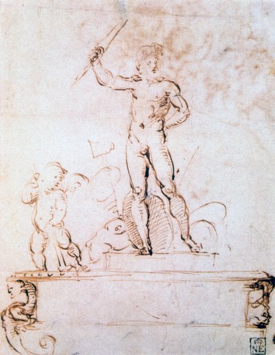 お祭りの装飾のためのアウトライン構成、c1500-1520 作： Raffaello Sanzio Raphael