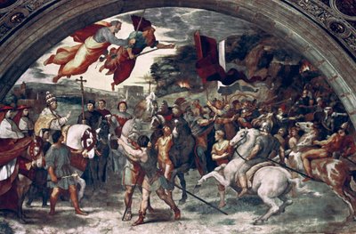教皇レオI、反撃するアッティラ、詳細、1511-14 作： Raffaello Sanzio Raphael