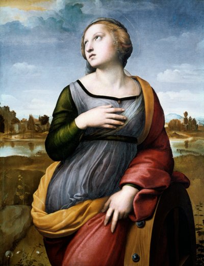 アレクサンドリアの聖カタリナ、c1507 作： Raffaello Sanzio Raphael