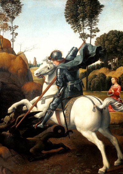 聖ジョージとドラゴン、c1506 作： Raffaello Sanzio Raphael