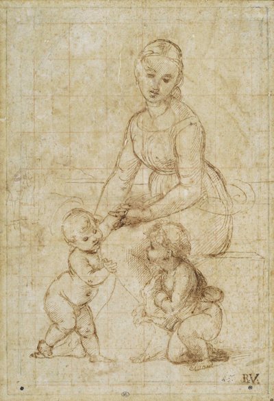 ラベルジャルディニエールの研究、およそ1506-1507年。 作： Raffaello Sanzio Raphael