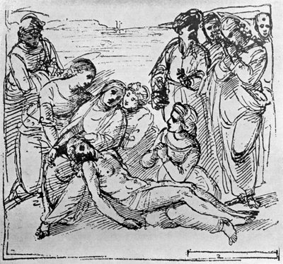 埋葬のための研究、1913年。 作： Raffaello Sanzio Raphael