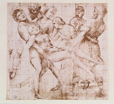 ローマ、ボルゲーゼ美術館（ペンとインク）の「墓碑」の研究（62308も参照） 作： Raffaello Sanzio Raphael