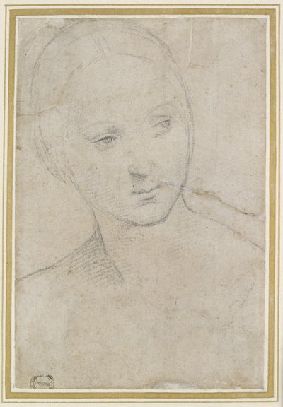 若い女性の頭の研究、 作： Raffaello Sanzio Raphael