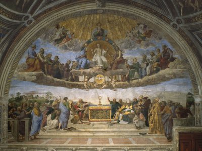 シグナチュラの部屋からの聖餐式の論争、1509-10 作： Raffaello Sanzio Raphael