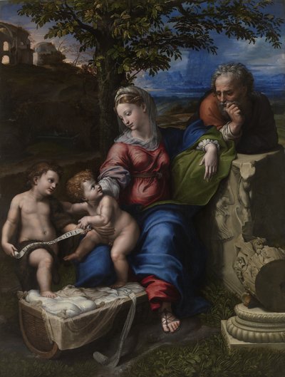 1518年頃のオークの木の下の聖家族 作： Raffaello Sanzio Raphael