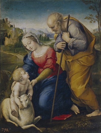 子羊のいる聖家族、1507年 作： Raffaello Sanzio Raphael
