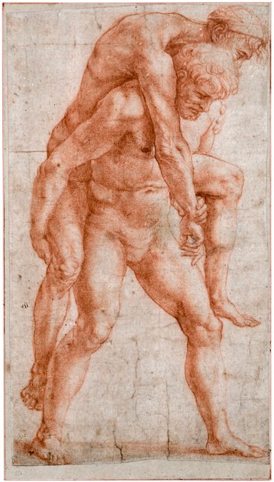 1514年頃、エネアスとアンキセスの背中に老人を乗せた若者 作： Raffaello Sanzio Raphael
