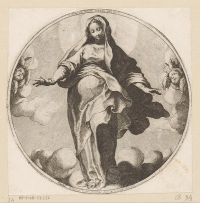 雲の中のマリア Sancta Maria Mater Dei (オブジェクトのタイトル) 作： Raffaello Schiaminossi