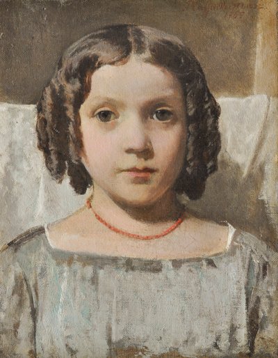 珊瑚のネックレスをした少女 作： Raffaello Sernesi