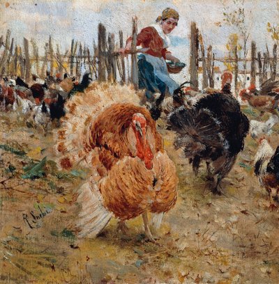 七面鳥の食事 作： Raffaello Sorbi