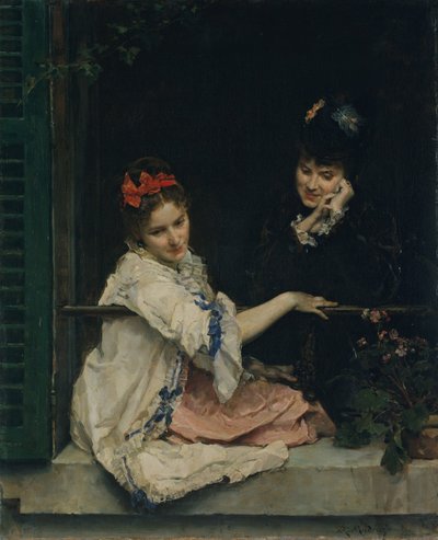窓辺の少女たち1875。 作： Raimundo de Madrazo y Garreta