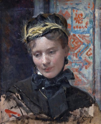 貴婦人の肖像 - Peinture de Raimundo de Madrazo y Garreta (1841-1920), 油彩・キャンバス 1885-1896 - ナショナル・ギャラリー, ロンドン 49,5x40 作： Raimundo de Madrazo y Garreta
