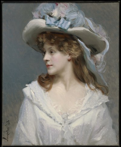 白衣の女、1880年頃 作： Raimundo de Madrazo y Garreta