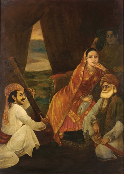 コートシーン（キャンバスに油彩） 作： Raja Ravi Varma
