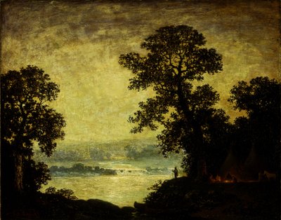 月明かり、インディアンの野営地 作： Ralph Albert Blakelock