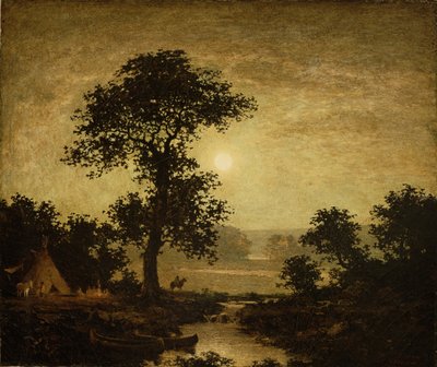 月明かり、c.1885-89（キャンバスに油彩） 作： Ralph Albert Blakelock