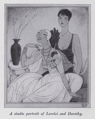 アニータ・ルース著「But Gentlemen Marry Brunettes」のイラスト（リトグラフ版 作： Ralph Barton