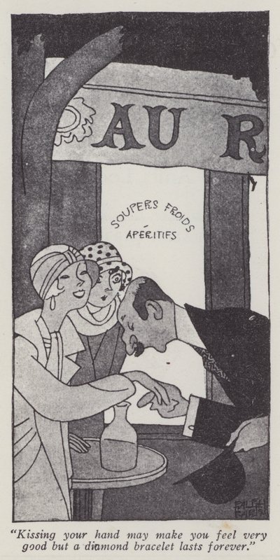 アニタ・ルースの「紳士は金髪がお好き」のイラスト（リトグラフ版 作： Ralph Barton