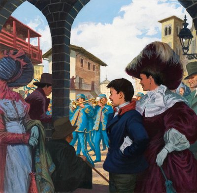 少年時代のジュゼッペ・ヴェルディ（1813-1901）（紙にグワッシュ） 作： Ralph Bruce