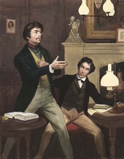 ヘンリー・アーヴィング（1870-1919）とウィリアム・ホスキンス（紙にグワッシュ） 作： Ralph Bruce