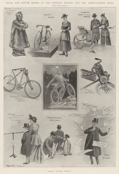 クリスタルパレスと農業ホールでの自転車とモーターショー 作： Ralph Cleaver