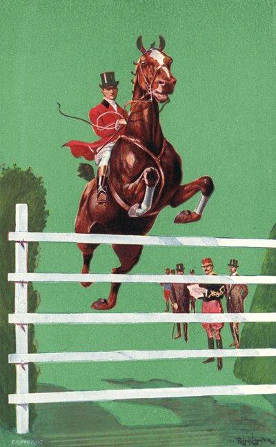 1908年6月、ロンドンのオリンピアで開催されたインターナショナル・ホース・ショー（カラーリトグラフ）。 作： Ralph Cleaver
