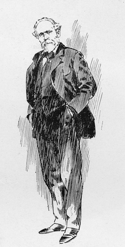 1906年10月27日の「The Graphic」に掲載された「議会の再編成」というタイトルの記事の労働党首、キールハーディー氏 作： Ralph Cleaver