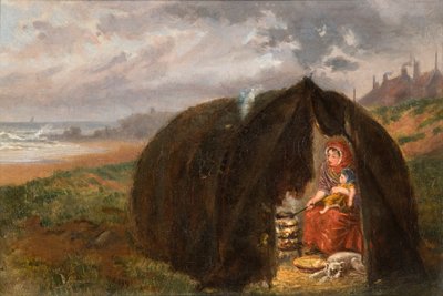 サウスシールズ近くのビーチでキャンプしたジプシー、1876年 作： Ralph Hedley