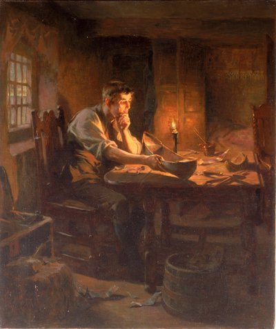 救命艇の発明、ウィリー・ウォルドヘイヴ、サウス・シールズ、1789、1896 作： Ralph Hedley