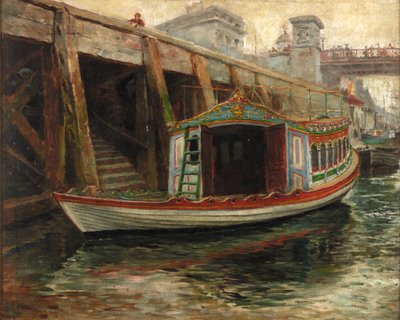 「市長のはしけ」のスケッチ、1891年 作： Ralph Hedley